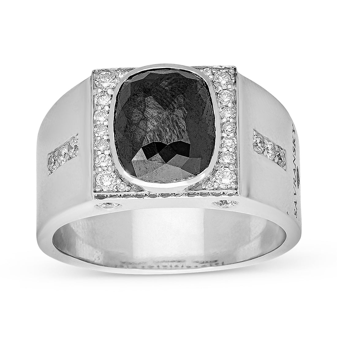 Men's Black Diamond Ring - 4.79 Carat