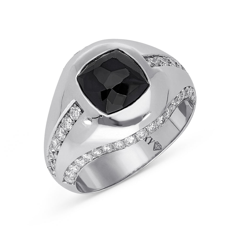 Black Diamond Engagement Ring - 5.29 Carat
