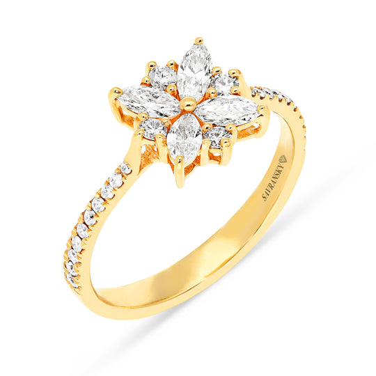 Flower Shaped Diamond Ring
