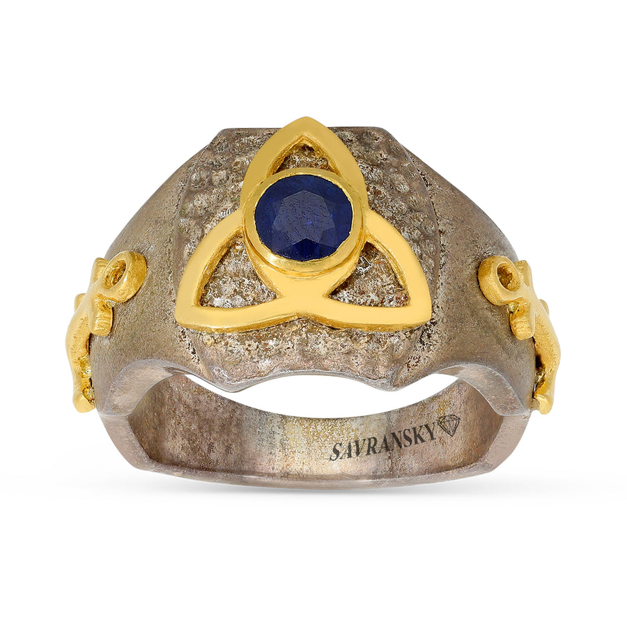 Blue Sapphire Signet Men's Ring - .60 Carat