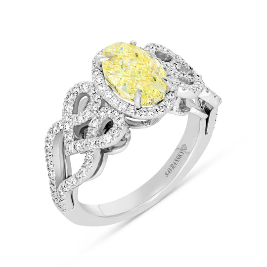 Unique Fancy Yellow Diamond Engagement Ring