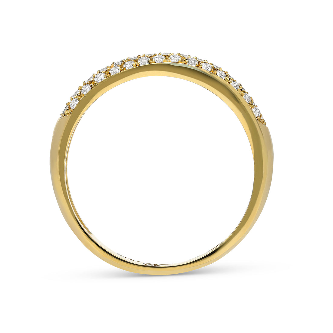 Yellow Gold Invisible Pave Diamond Band Ring