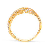 Filigree and Diamond Yellow Gold Ring