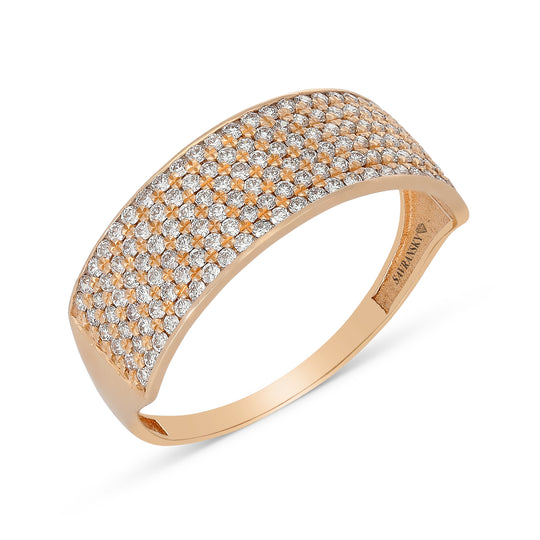 Rose Gold Diamond Pave Ring Band