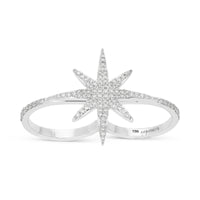 North Star Invisible Pave Diamond Double Ring