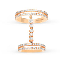Diamond Rose Gold Double Ring