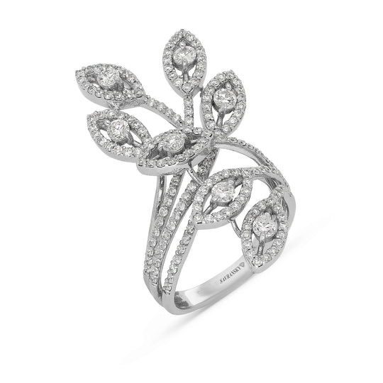 Climbing Leaves Diamond Elongated Ring