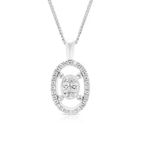 Oval Invisible Setting Diamond Necklace - 1 Carat